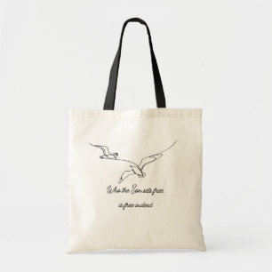 Wie de Zoon vrijmaakt is werkelijk vrij Bijbelvers Tote Bag
