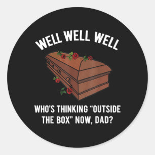 Wie denkt buiten de kaders Papa Ronde Sticker