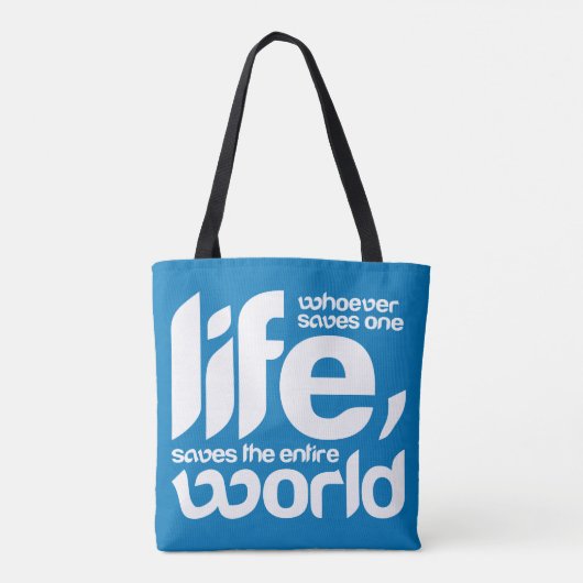 Wie een leven redt draagtas (Achterkant)