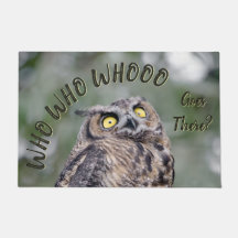 Wie gaat er heen? Funny Owl Doormat