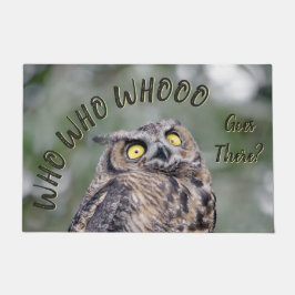 Wie gaat er heen? Funny Owl Doormat Deurmat