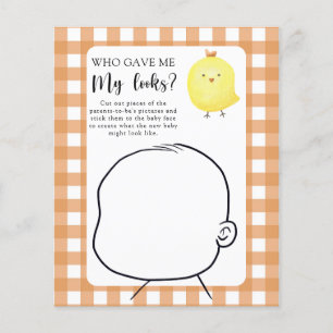 Wie gaf me mijn looks baby shower spel