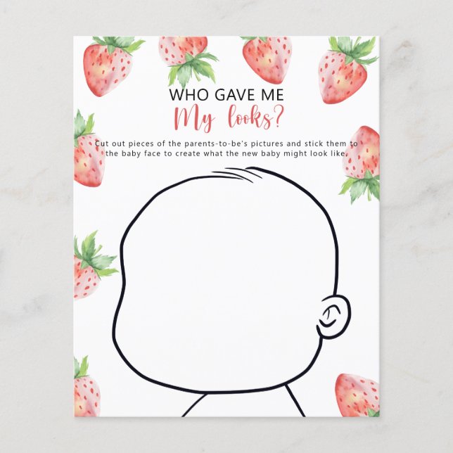 Wie gaf me mijn looks baby shower spel (Voorkant)