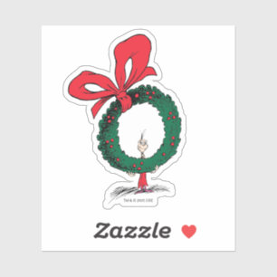 Wie gluurt door Kerstkrans Sticker