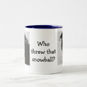 Wie gooide die sneeuwbal tweekleurige koffiemok (Center)