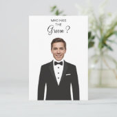 Wie heeft de bruidegom Scratch Off Game Bruidsmeis Bedankkaart (Staand voorkant)