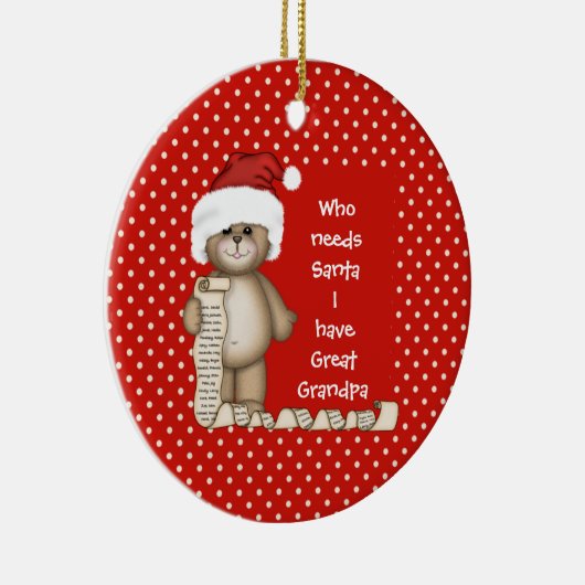 Wie heeft de Kerstman nodig.. Grote kerstversierin Keramisch Ornament (Rechts)