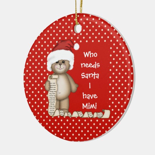 Wie heeft de Kerstman nodig... Mimi kerstversierin Keramisch Ornament (Links)