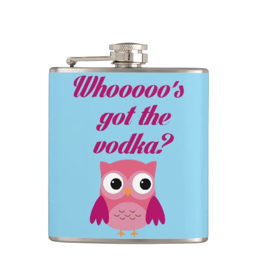 Wie heeft de wodka? heupfles (Voorkant)