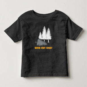 Wie heeft er één gesneden? Fart Joke voor Lumber Kinder Shirts