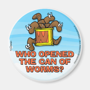 Wie heeft het blik van de Worms geopend Magneet