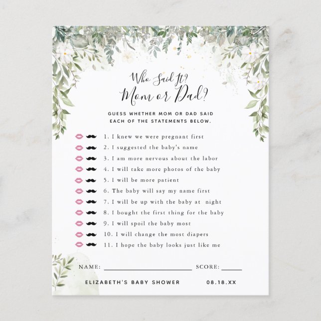 Wie heeft het gezegd | BABY SHOWER (Voorkant)