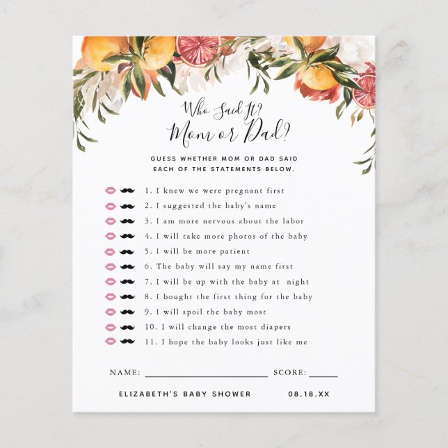 Wie heeft het gezegd | BABY SHOWER (Voorkant)