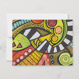 WIE HEEFT MIJN TOMAAT GESNEDEN MET EEN KUBISMES? BRIEFKAART