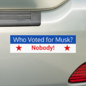 Wie heeft op Musk gestemd? Bumpersticker (Op auto)