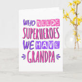 Wie heeft superhelden nodig die we opa hebben kaart (Gele Bloem)