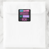 Wie heeft superhelden nodig, we hebben moeder vierkante sticker (Tas)