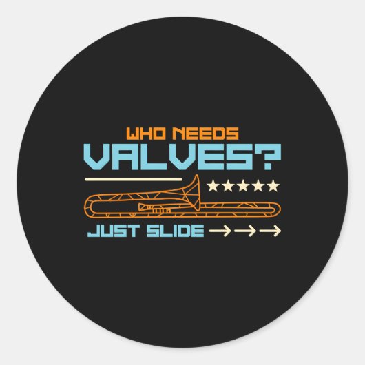 Wie heeft Valves een grote trombone marching band Ronde Sticker (Voorkant)