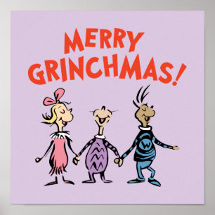 Wie Houden Elkaars Handen Prettig Grinchkerstfeest Poster