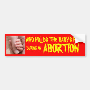 WIE HOUDT DE BABY'S HAND BUMPERSTICKER