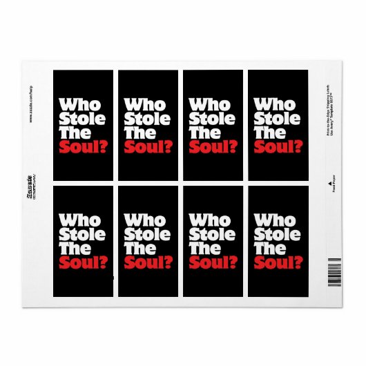 Wie houdt de soep tegen? etiket (Full Sheet)