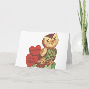  "Wie houdt je van" Owl Valentijn Feestdagen Kaart
