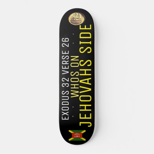 WIE IS AAN DE ZIJZIJKAST VAN JEHOVAHS SKATEBOARD (Voorkant)