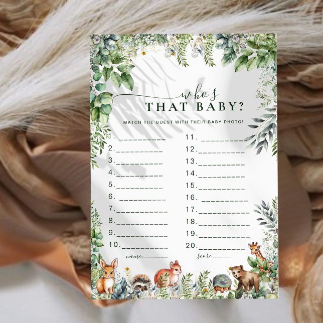 Wie is dat Baby Boho Woodland Baby shower spel (Creator heeft geüpload)