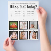 Wie is dat baby shower spelletje grappig simpel kl flyer (Hand)