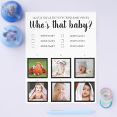 Wie is dat baby shower spelletje grappig simpel kl flyer (Enkel)