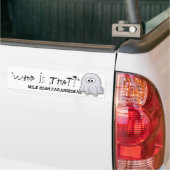 "Wie is dat?" Bumpersticker (Op Truck)