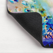 "Wie is de ?" Peacock en levende vogels Muismat (Hoek)