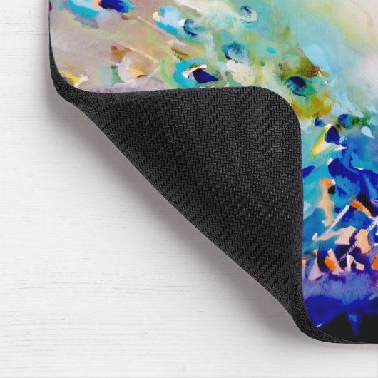 "Wie is de ?" Peacock en levende vogels Muismat (Hoek)