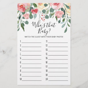Wie is die baby? Game Baby shower Party game