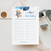 Wie is die Baby Photo Baby shower Teddy Bear Kaart