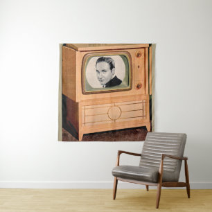 Wie is er op tv? wandkleed