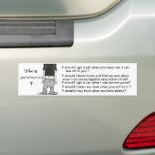 Wie is Generatie Y? Bumpersticker (Op auto)