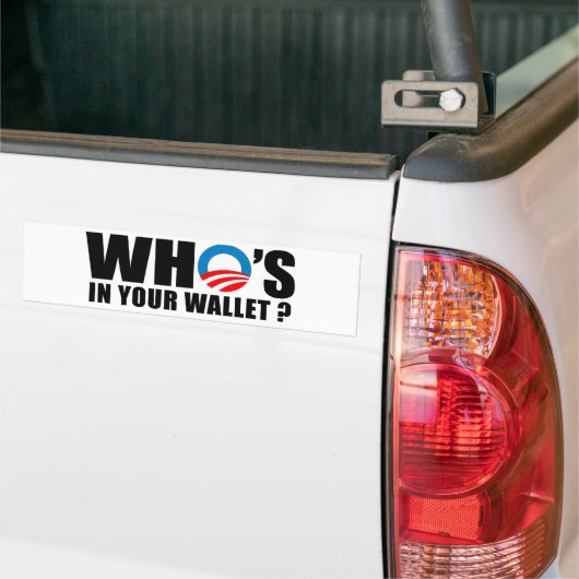 WIE IS IN JE WALLET BUMPERSTICKER (Op Truck)
