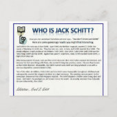 Wie is Jack Schitt? Briefkaart (Voorkant)