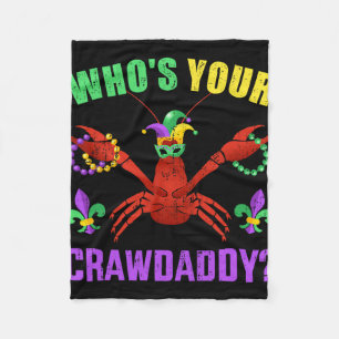 Wie is je Crawdaddy Met Kralen Voor Mardi Gras Aut Fleece Deken