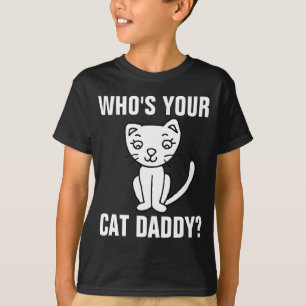 WIE IS JE KATTENPAPA? (DAD) T-shirts voor tieners