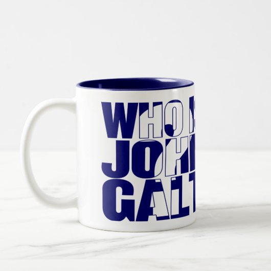 Wie is John Galt? 11oz mok blauw (Links)