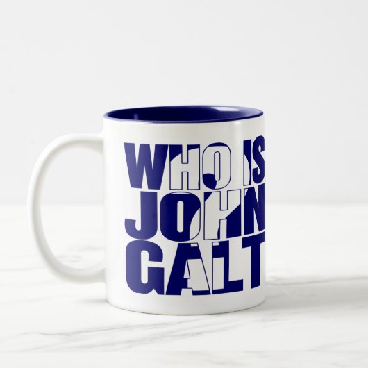 Wie is John Galt? 15 oz mok blauw (Links)