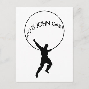 Wie is John Galt? briefkaart