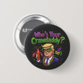 Wie is jouw Crawdaddy? Grappig Trump Mardi Gras Ronde Button 5,7 Cm (Voorkant /achterkant)