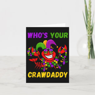 Wie is jouw Crawpapa Crawfish Jester Beads Funny M Kaart