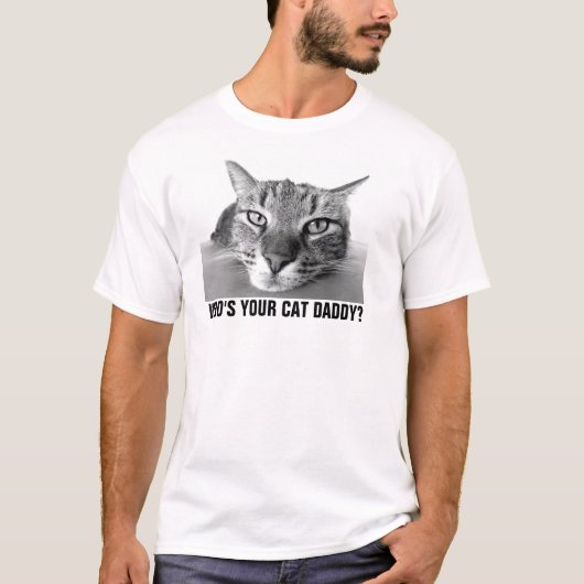 Wie is jouw kat papa? T-shirts (Voorkant)