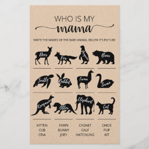 Wie is mijn mama spel Baby Shower feestspel