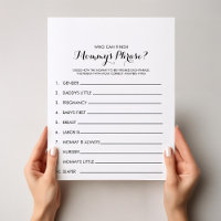 Wie kan mama's Phrase Baby shower Game afmaken?