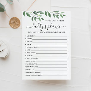 Wie kan Papa's zin afmaken Baby Shower Kaart